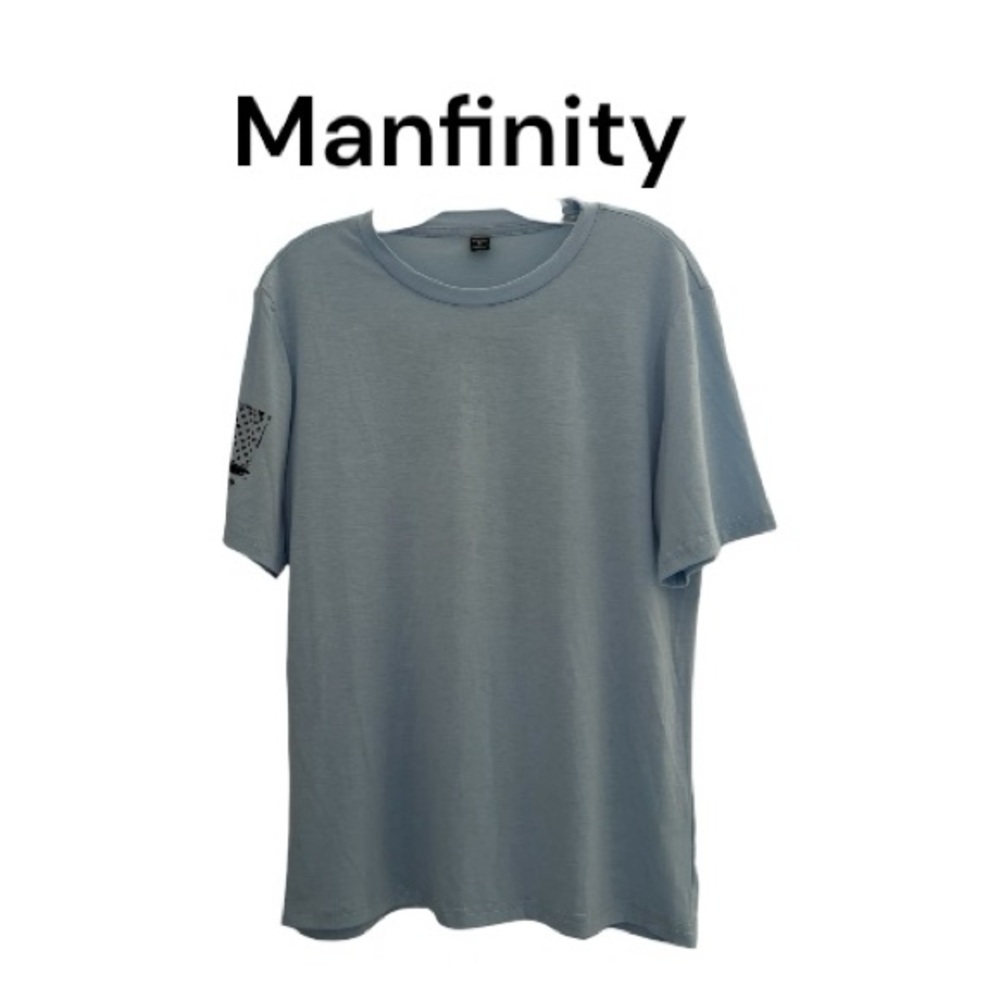 Manfinity Light Blue Men's Short Sleeve Shirt M